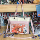 Sohiwoo Designer Women Ita Bags Subculture Harajuku Solid PU Large Capacity Commute Bolso Mujer Y2K Students Crossbody Tote Bag