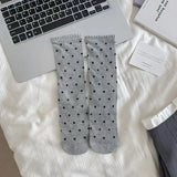 Sohiwoo Cute Bowknot Socks Women Girls Lace Sweet Bow Sock Hollow Out Long Socks Casual Crew Loose Sox Summer Thin Mid-tube Stockings