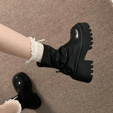 Sohiwoo Winter Punk Style Women Knee High Boots Fashion Slip On Platform Long Booties Designer Square Heels Botas De Mujer