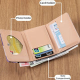 Sohiwoo Ghost Graffiti Wallets for Women Cute Designer Short Fashion Y2k Coin Purse Casual Pu Leather Original Female Card Wallet