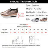 Sohiwoo Hidden Heel Sneakers for Women Spring Chunky Platform Vulcanized Shoes Female Lightweight Slip-On Height Increasing Sports Shoes