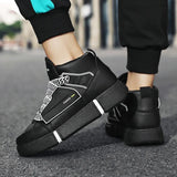 Sohiwoo New Trendy Unisex Skateboarding Shoes Black Orange Men Outdoor Street Shot Flat Sneakers Comfortable Women Skateboard Shoes