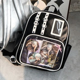 Sohiwoo Punk Women Backpacks New Designer Anime Badge Ita Bags Female Large Capacity JK Students Commute Mochilas Para Mujer