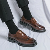 Sohiwoo Brogue Leather Shoes Luxury Busniess Shoes Men Formal Dress Oxfords Fashion Office Shoes Gentleman Dinner Shoes Schoenen Heren