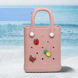 Sohiwoo Summer Handbag Storage Fashion Waterproof Tote Sport Mini New Hole Bags Bag Eva Outdoor Woman Bag Rubber Crossbody Travel Beach