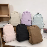 Sohiwoo Female Backpack Waterproof Nylon Women School Bag For Teenage Girl Men Casual Shoulder Bag Solid Color Rucksack Quality Travel