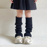 Sohiwoo New Kids Solid Color Leg Warmers Knitted Foot Cover Korean Children Girls Lolita Style Autumn Winter Flare Sleeve Elastic Socks