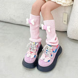 Sohiwoo New Lovely Children Korean Lolita Style 27cm Leg Warmers Kids Knitted Warm Foot Cover for Girls Elastic Tube Socks Y2K Gloves