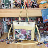 Sohiwoo Designer Women Ita Bags Subculture Harajuku Solid PU Large Capacity Commute Bolso Mujer Y2K Students Crossbody Tote Bag