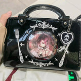 Sohiwoo Y2K Women Handbags Gothic Skeleton Subculture Ita Bags Aesthetic Embroidered Tableware Crossbody Shoulder Bolso Mujer