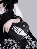 Sohiwoo Gothic Skull Claw Decorate Heart Shaped Lolita Handbag and Purse for Girls Dark Punk Cosplay Harajuku Crossbody Messenger Bag