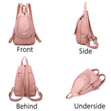 Sohiwoo Soft Travel  Back Washed New Cute For Cat Girls Mochila Ladies Backpack Bagpack Leather 3-in-1 Pack Women Small Feminina Sac