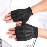 Sohiwoo 1pair Men Riding Fingerless Gloves Non-slip Half Finger Gloves for Motorcycle Cycling Climbing Hiking Outdoor Sports Accessories