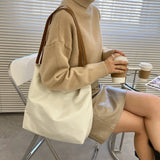 Sohiwoo Casual Large Capacity Women Shoulder Bags Fashion Oxford Cloth Top-handle Bags Simple Solid Color Female Shopping Totes Handbags