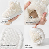 Sohiwoo Cotton slippers for women's autumn and winter home use, new indoor plush bags with warm heels for external wear