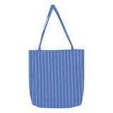 Sohiwoo Korean Style Striped Pure Cotton Fabric Blue Women Tote Bag Urban Street Style Causal Travel Shopping Light Shoulder Canvas Bags