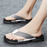 Sohiwoo New Summer Casual Youth Slipper Men Fashion Colorblock Beach Non-Slip Cool Outside Flip Flops Breathable Open Toe Sandals