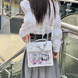 Sohiwoo Y2K Women Gothic Backpack Kawaii Ita Bag Fashion Shoulder Bag Crossbody Bag Cute Girls Transparent Pocket New DIY Badge Knapsack