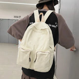 Sohiwoo New Trendy Cool Female Backpack Large Capacity Women's Canvas Backpack Men Leisure Student School Bags For Teenage Girls Boys