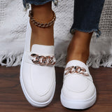 Sohiwoo  sneaker Casual Chain Decor Platform Shoes