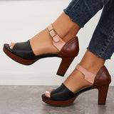 Sohiwoo woman formal Chunky Block Heel Sandals Open Toe Ankle Strap Heels