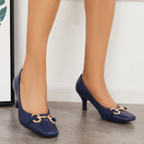Sohiwoo woman formal Women Kitten Heel Pumps Closed Square Toe Dress Shoes