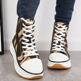 Sohiwoo  sneaker Canvas High Top Sneaker Lace-up Platform Flat Shoes