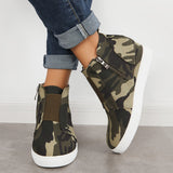 Sohiwoo  sneaker Casual Platform Hidden Wedge Sneakers High Top Ankle Booties