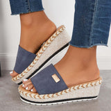 Sohiwoo Women Open Toe Espadrille Platform Wedges Slip on Sandals