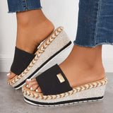 Sohiwoo Women Open Toe Espadrille Platform Wedges Slip on Sandals