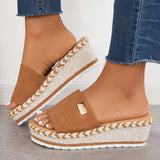 Sohiwoo Women Open Toe Espadrille Platform Wedges Slip on Sandals