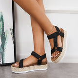 Sohiwoo  Imilybela Women Summer Sandals Platform Open Toe Espadrilles Wedges Ankle Strap Sandals