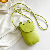 Sohiwoo Mini Hippo Shape Versatile Shoulder Bag Solid Color Crossbody Bag