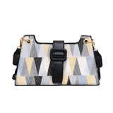 Sohiwoo Geometric Pattern Baguette Bag Buckle Crossbody Bag Shoulder Bag For Work
