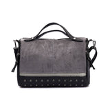 Sohiwoo Vintage Handbags Studded Decor Crossbody Bag Large Satchel Purse For Travel & Work