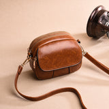 Sohiwoo Vintage Multi Layer Crossbody Bag Solid Color Zippr Shoulder Bag Round Multi Pockets Purses