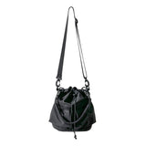 Sohiwoo Casual Large Capacity Bucket Bag Solid Color Drawstring Crossbody Bag All-Match Shoulder Bag