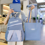 Sohiwoo 4Pcs Kawaii Backpack Set Preppy Style School Bag With Tote Bag & Crossbody Bag & Pencil Case