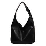 Sohiwoo Large Capacity Boho Tote Bag Simple Design Shoulder Bag PU Leather Handbag