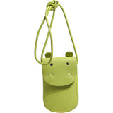 Sohiwoo Mini Hippo Shape Versatile Shoulder Bag Solid Color Crossbody Bag