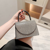 Sohiwoo Full Rhinestone Satchel Bag Shiny Flap Handbag Glitter Clutch Purse For Wedding Party Prom