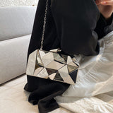 Sohiwoo Mini Metal Box Crossbody Bag Chain Shoulder Bag Evening Purse For Wedding Party Prom