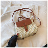 Sohiwoo Mini Straw Woven Crossbody Bag Holiday Beach Shoulder Bag Retro Handbag & Purse For Travel Vacation