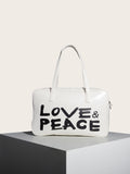 Sohiwoo Large Capacity Letter Printed Boston Bag Preppy Shouder Bag Trendy Portable Bag For Travel