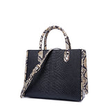 Sohiwoo 2pcs Fashion Snakeskin Texture Handbag Sets Large Capacity Shoulder Tote Bag With Clutch Wallet All-Match Trendy Bag For Work