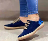 Sohiwoo  Women Men Casual Solid Color Lace-up Shoes