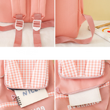 Sohiwoo 4Pcs Kawaii Backpack Set Preppy Style School Bag With Tote Bag & Crossbody Bag & Pencil Case