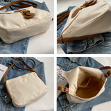 Sohiwoo Canvas Messenger Bag Vintage Small Crossbody Shoulder Bag Multifunctional Flap Bag Purse