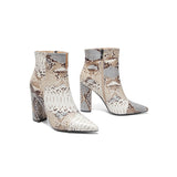 Sohiwoo Women Women Snake Print Boots