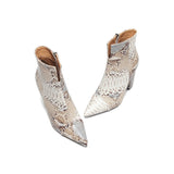 Sohiwoo Women Women Snake Print Boots